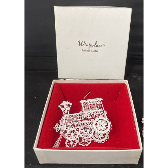 Winterlace by‎ Tamerlane Trains Christmas Ornaments Vintage Lot of 2 - Picture 5 of 6